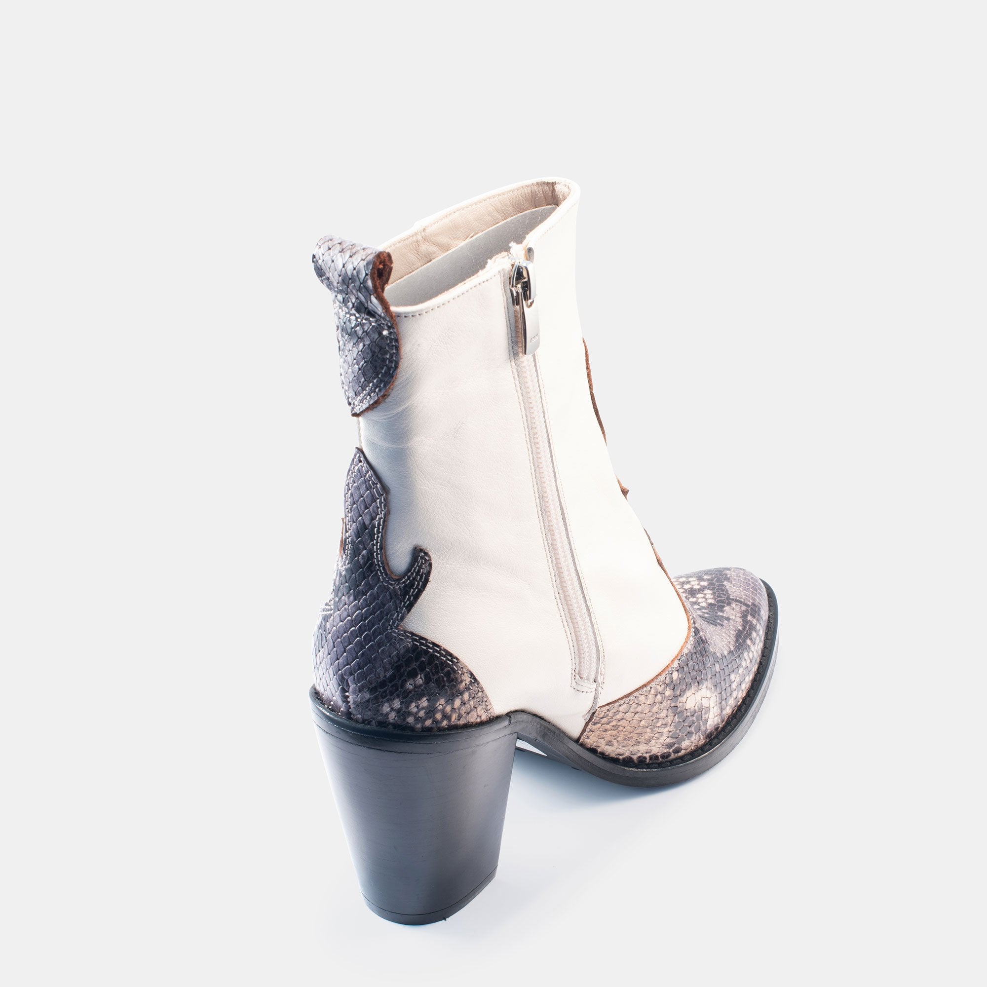 Bethany Snake Boot White