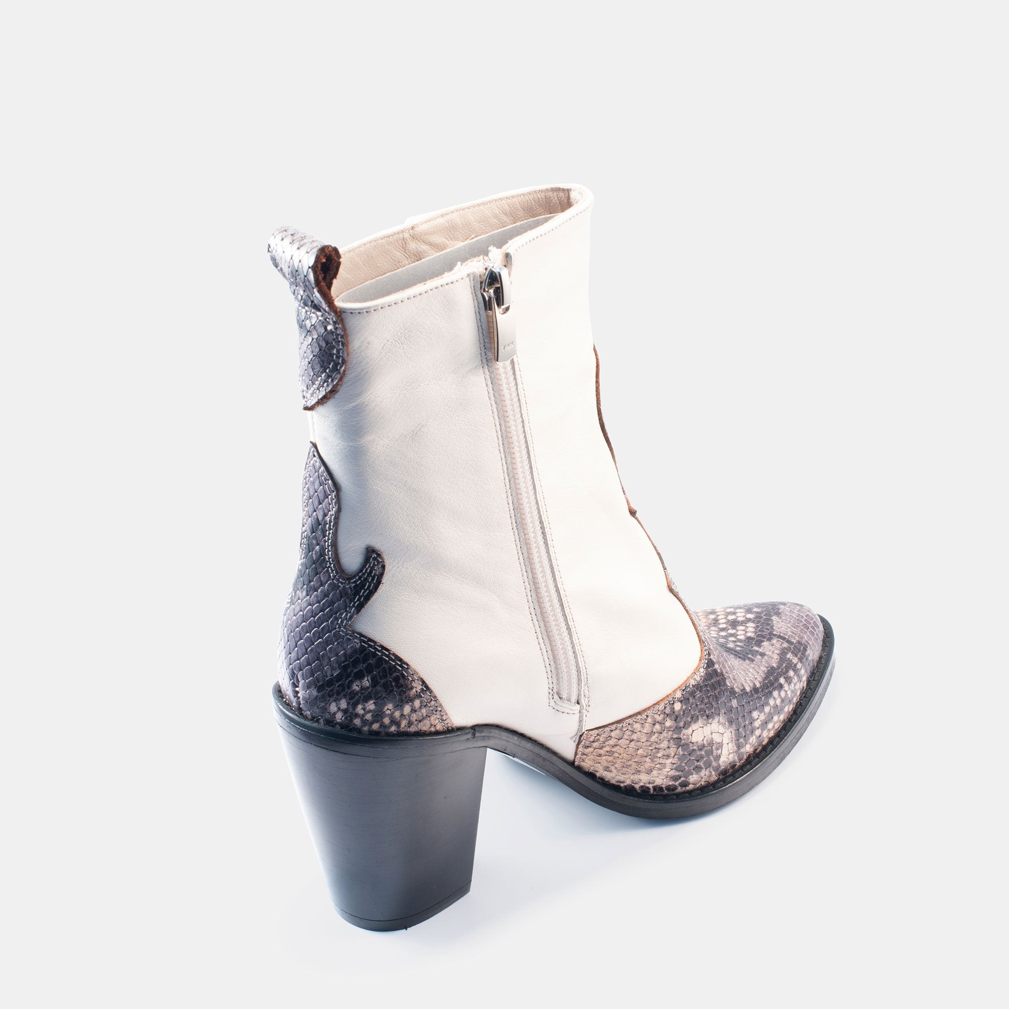 Bethany Snake Boot White