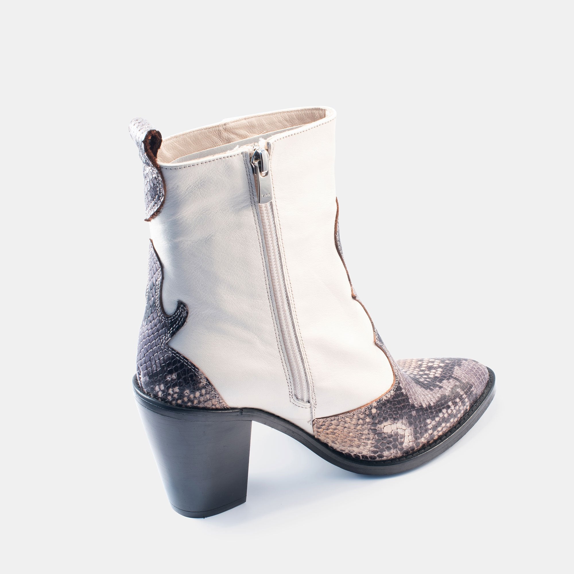 Bethany Snake Boot White