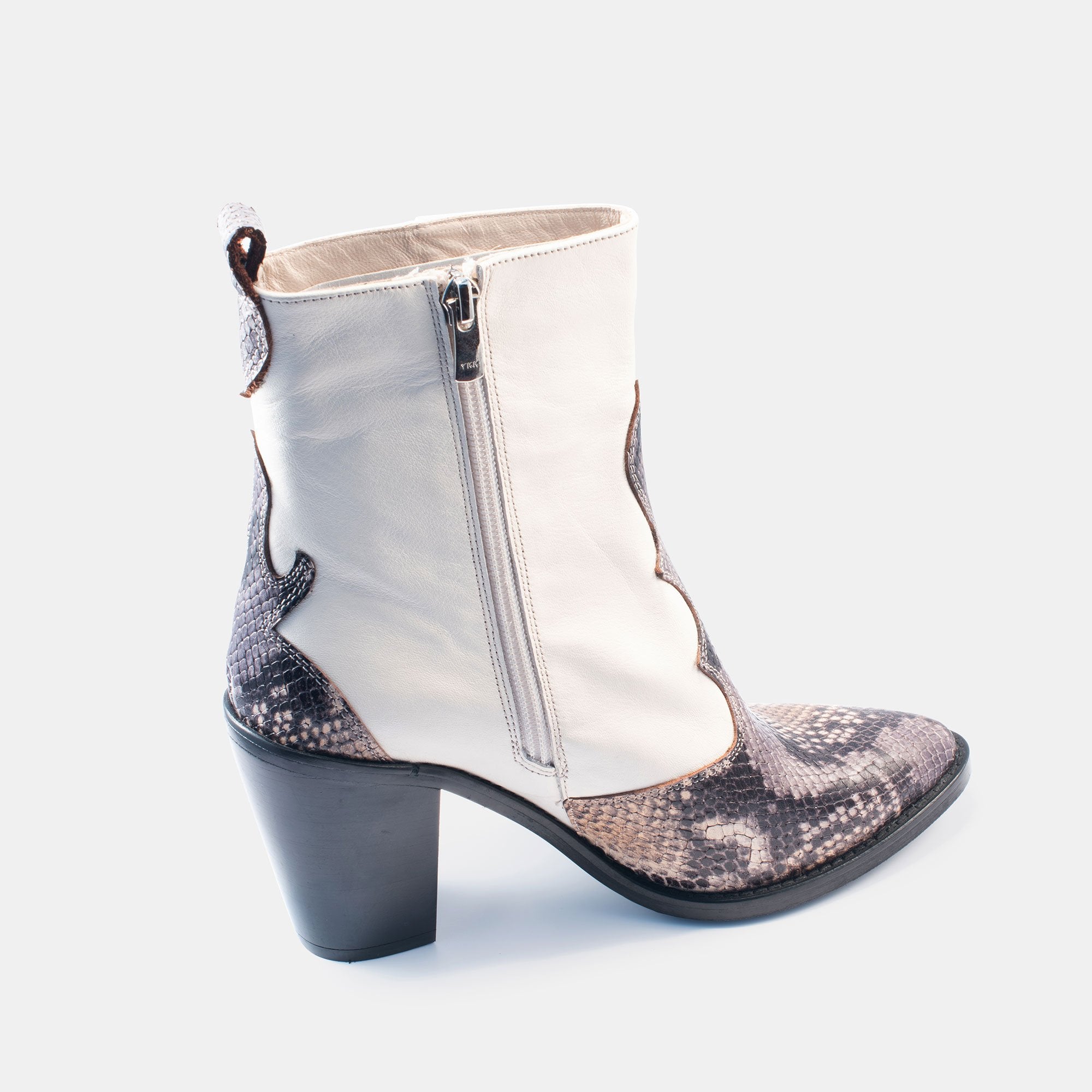 Bethany Snake Boot White