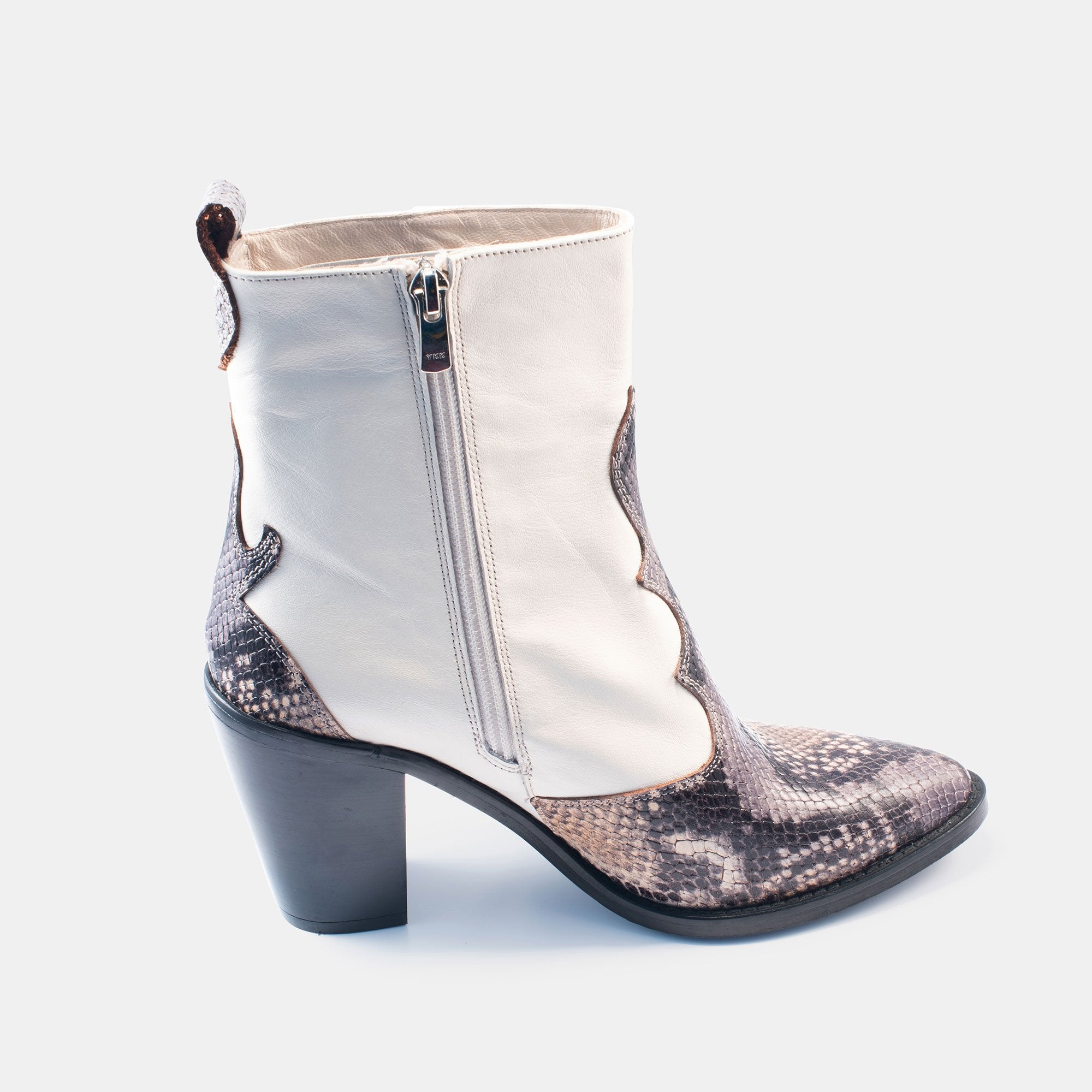 Bethany Snake Boot White