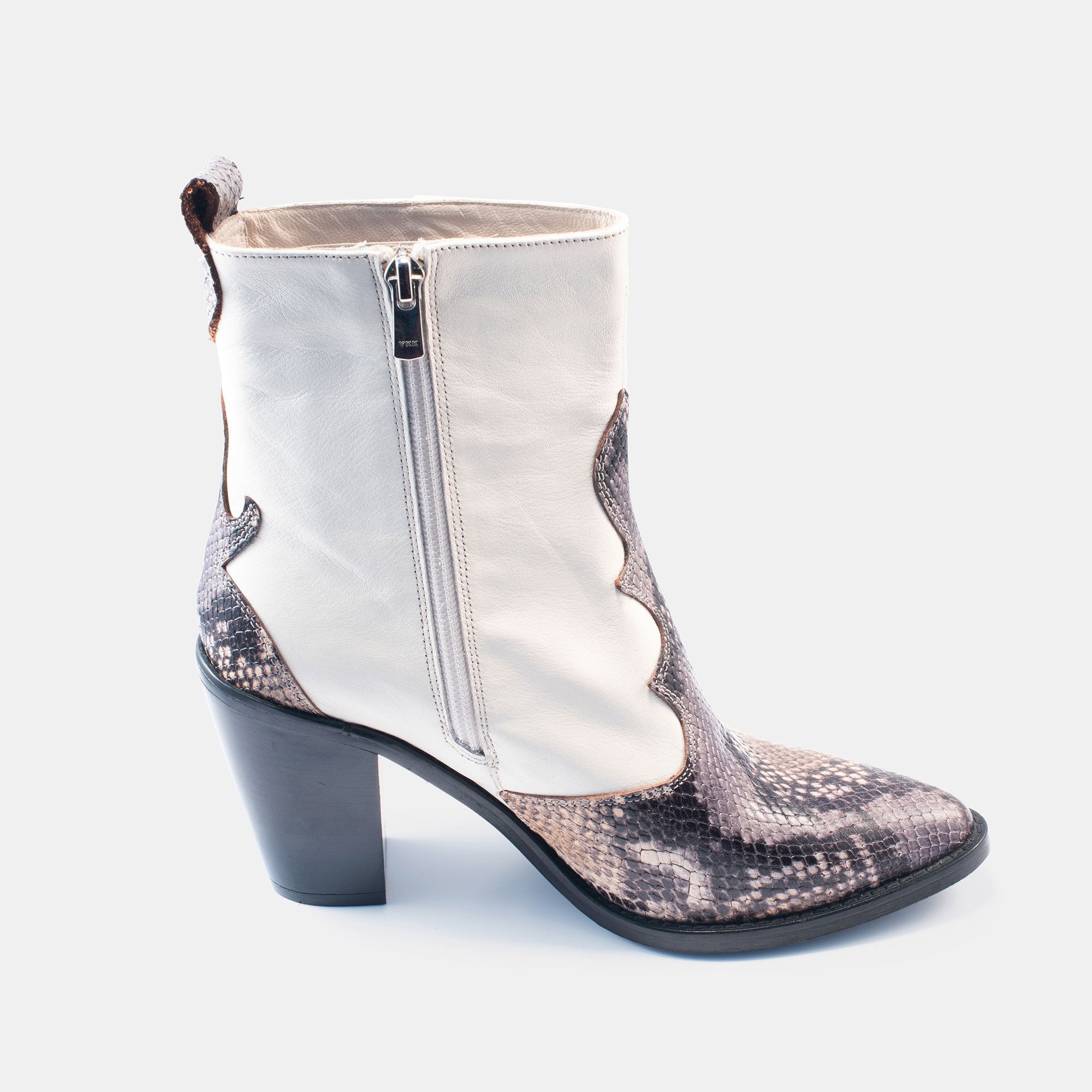 Bethany Snake Boot White