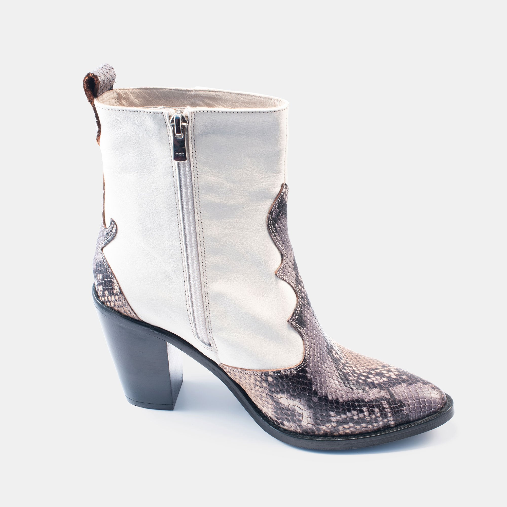 Bethany Snake Boot White