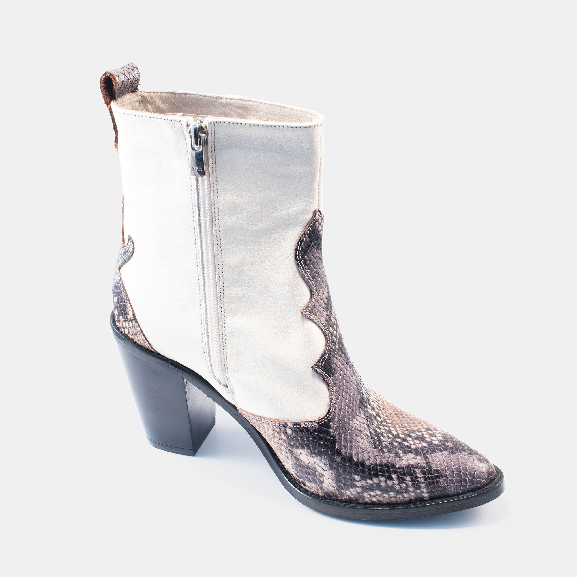 Bethany Snake Boot White