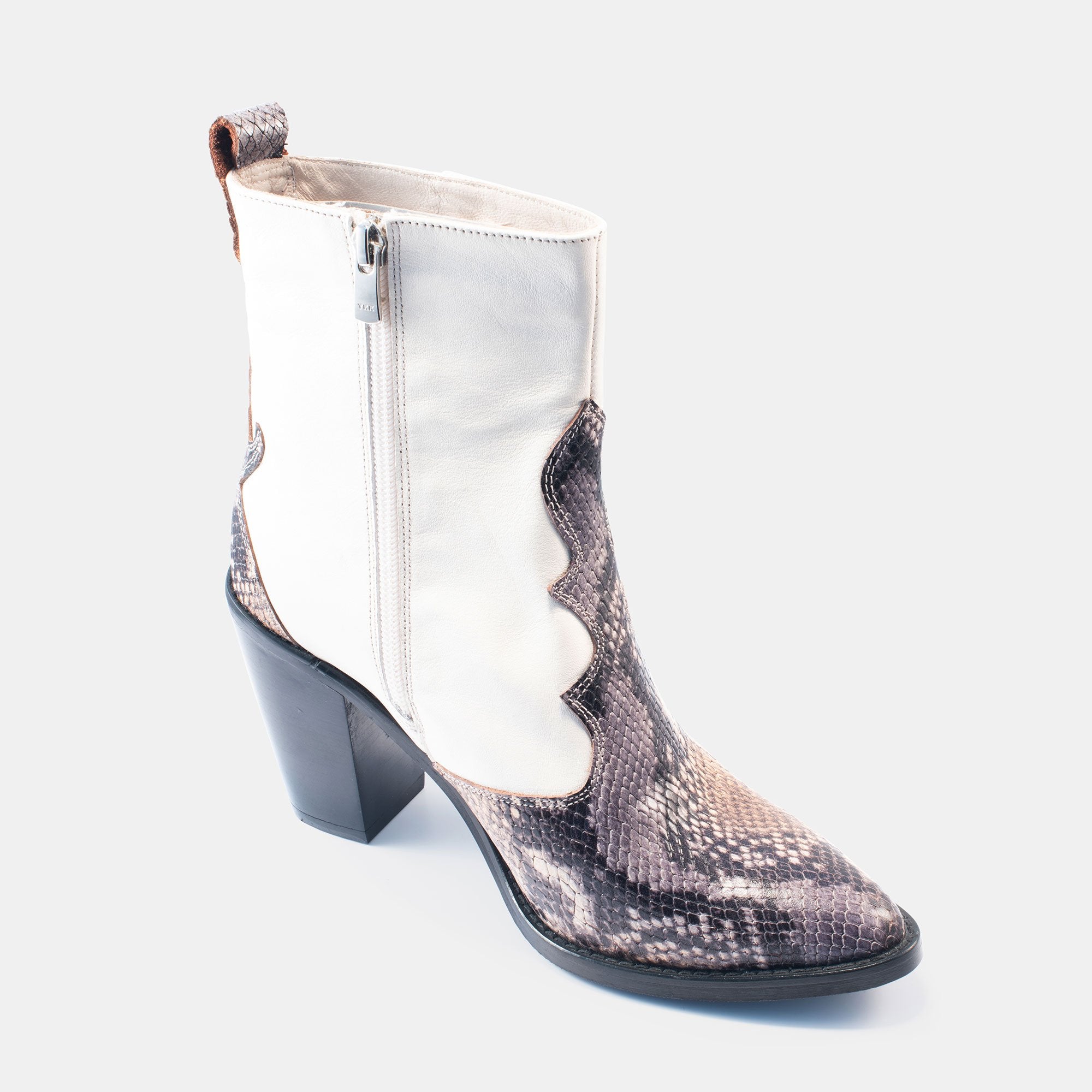 Bethany Snake Boot White