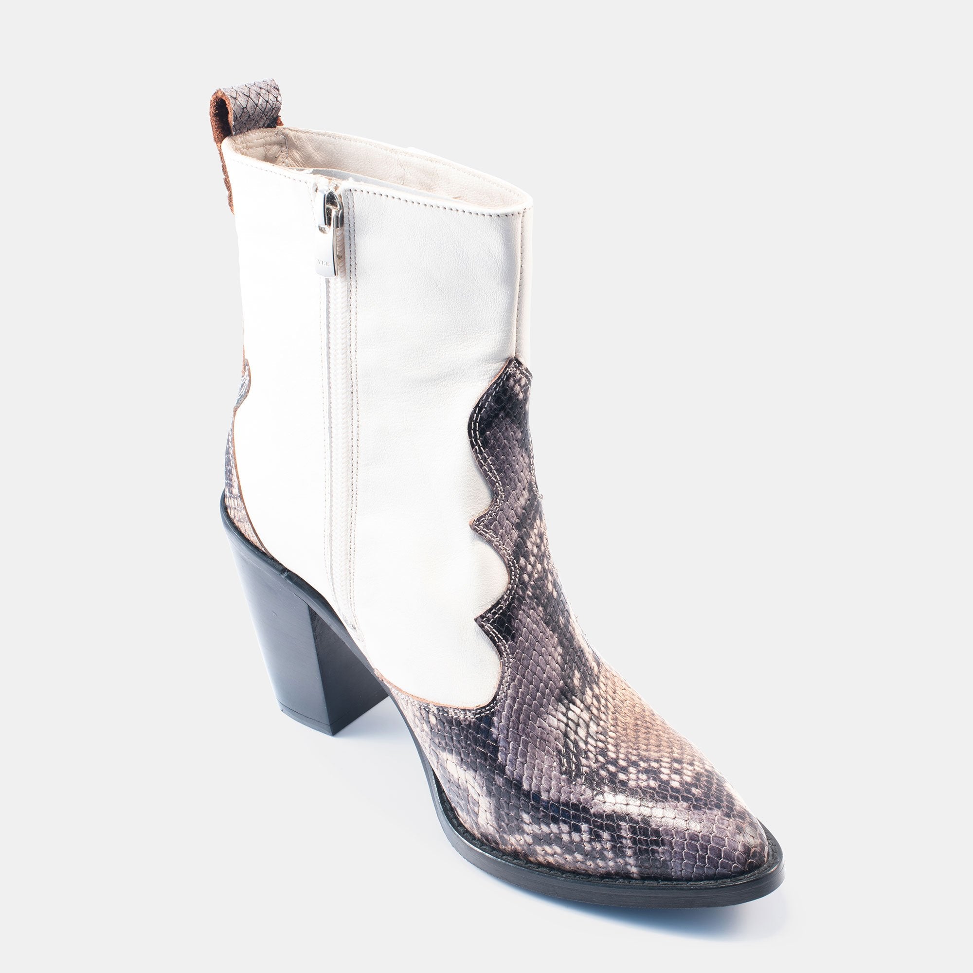 Bethany Snake Boot White