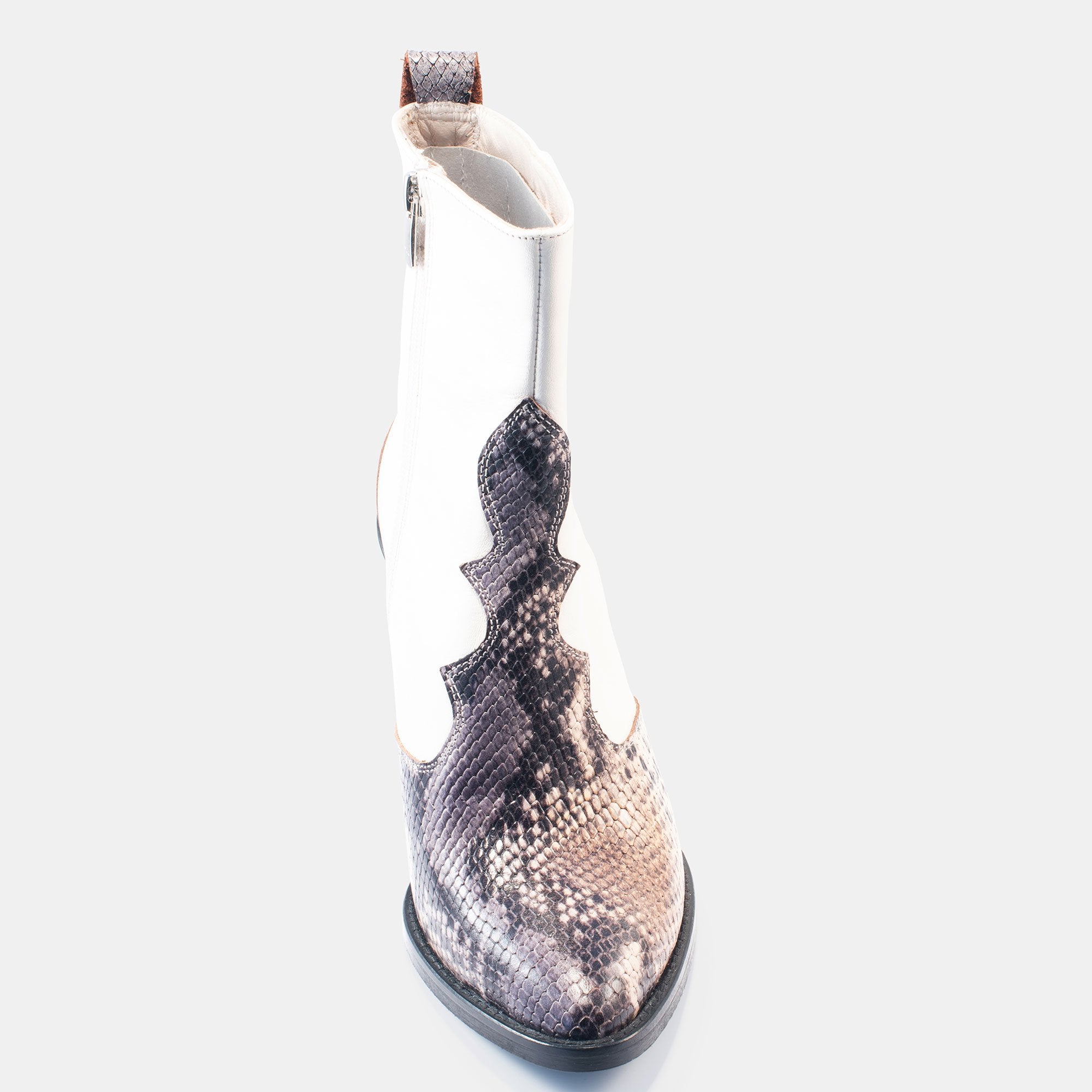 Bethany Snake Boot White