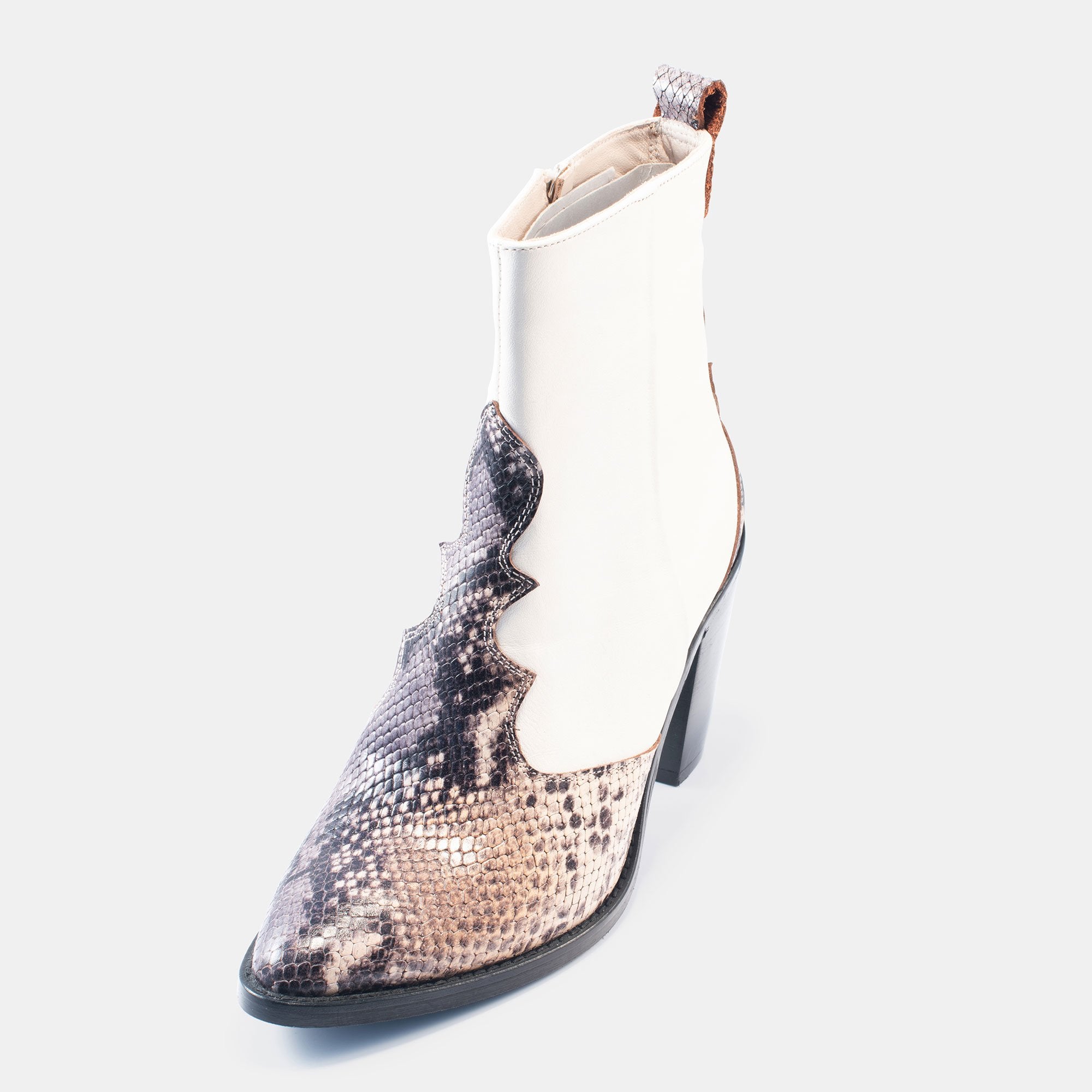 Bethany Snake Boot White