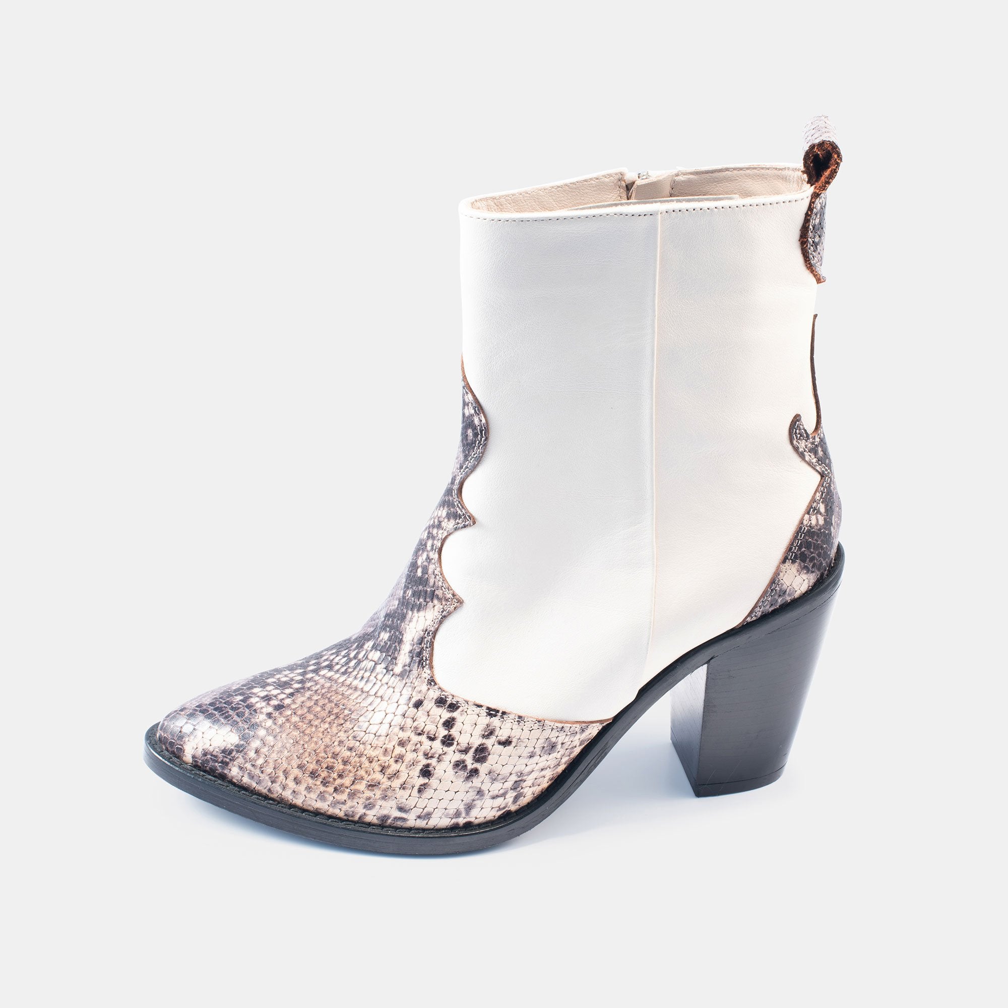 Bethany Snake Boot White