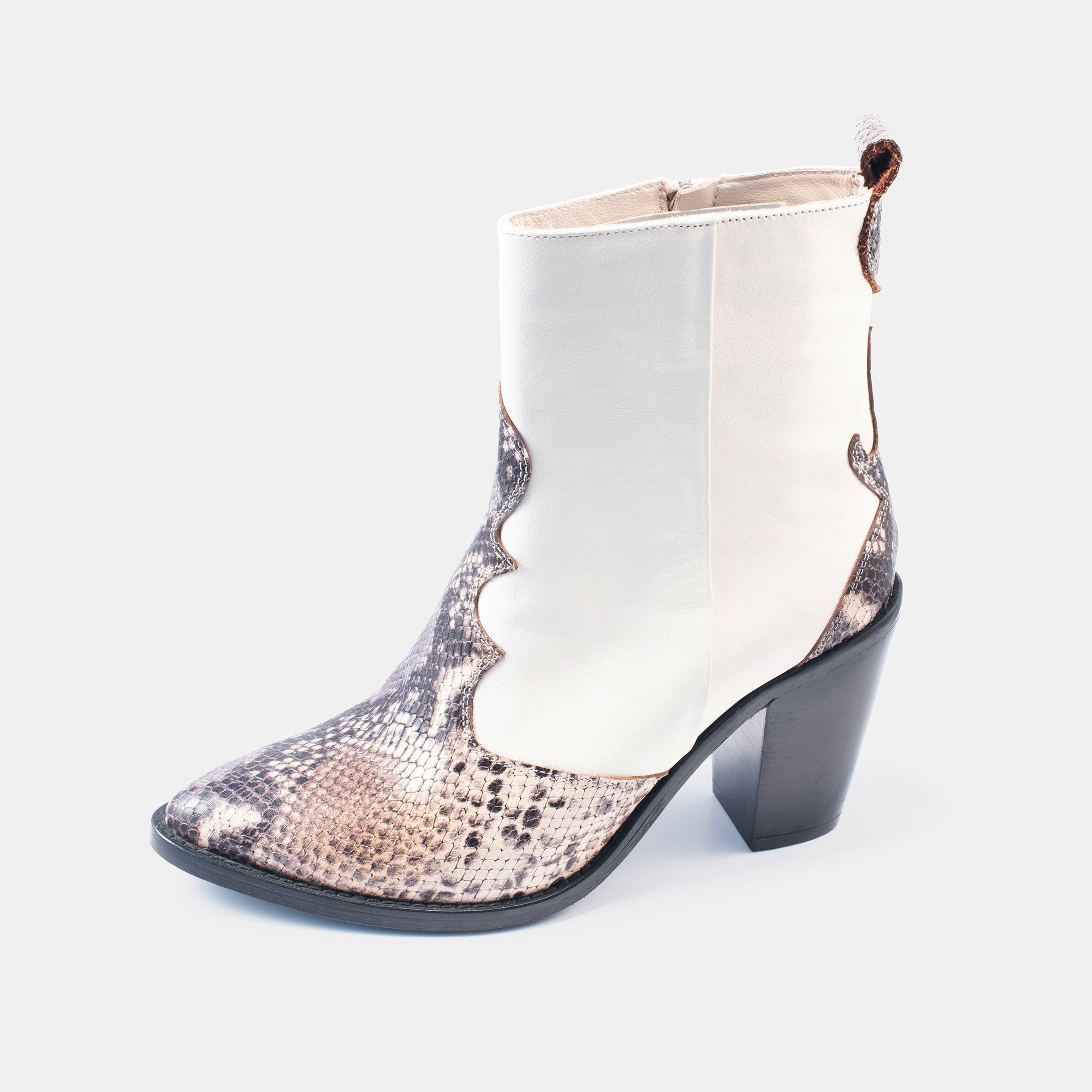 Bethany Snake Boot White