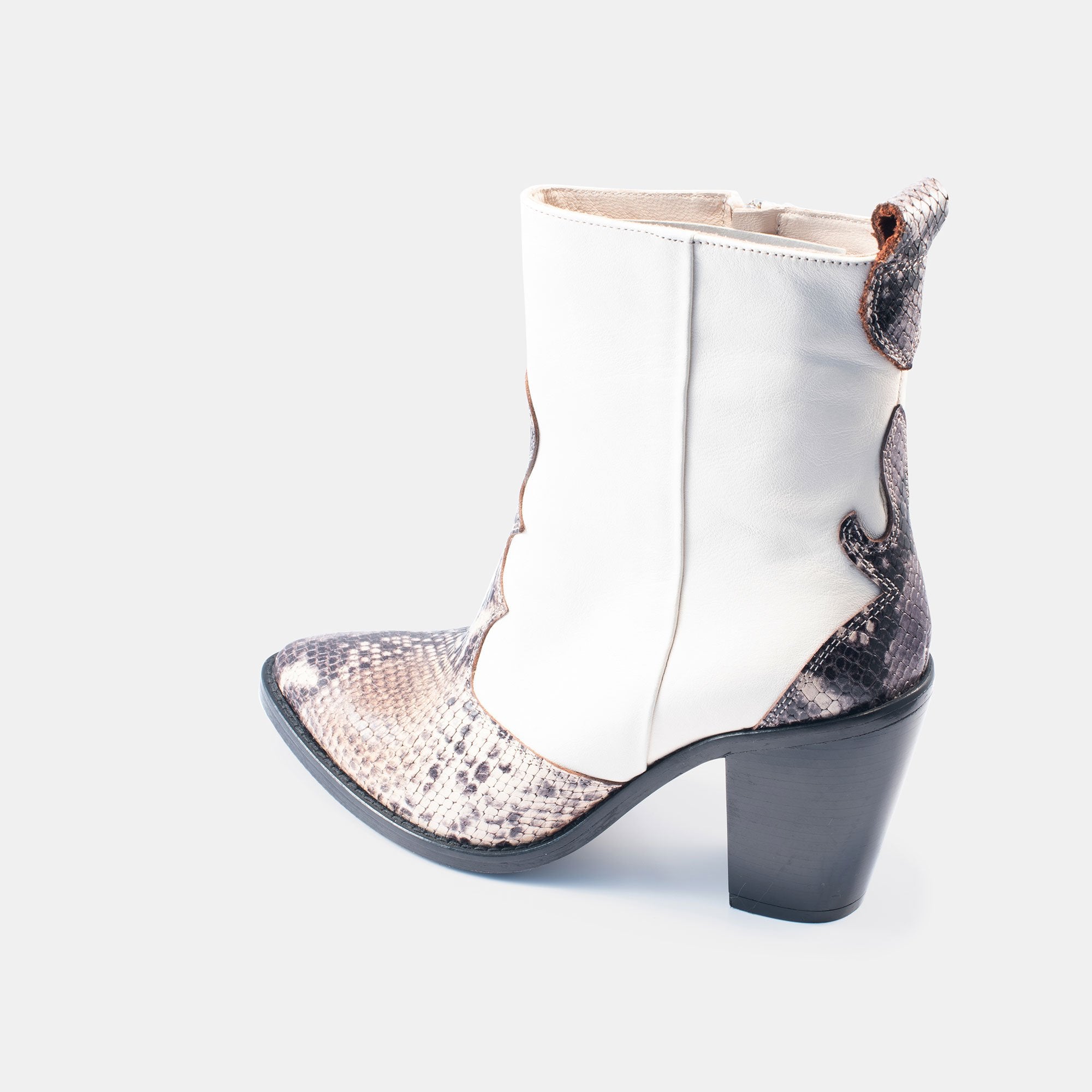 Bethany Snake Boot White