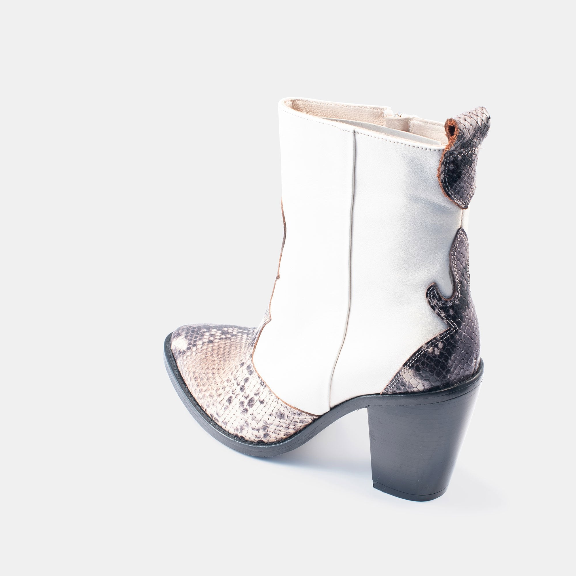 Bethany Snake Boot White