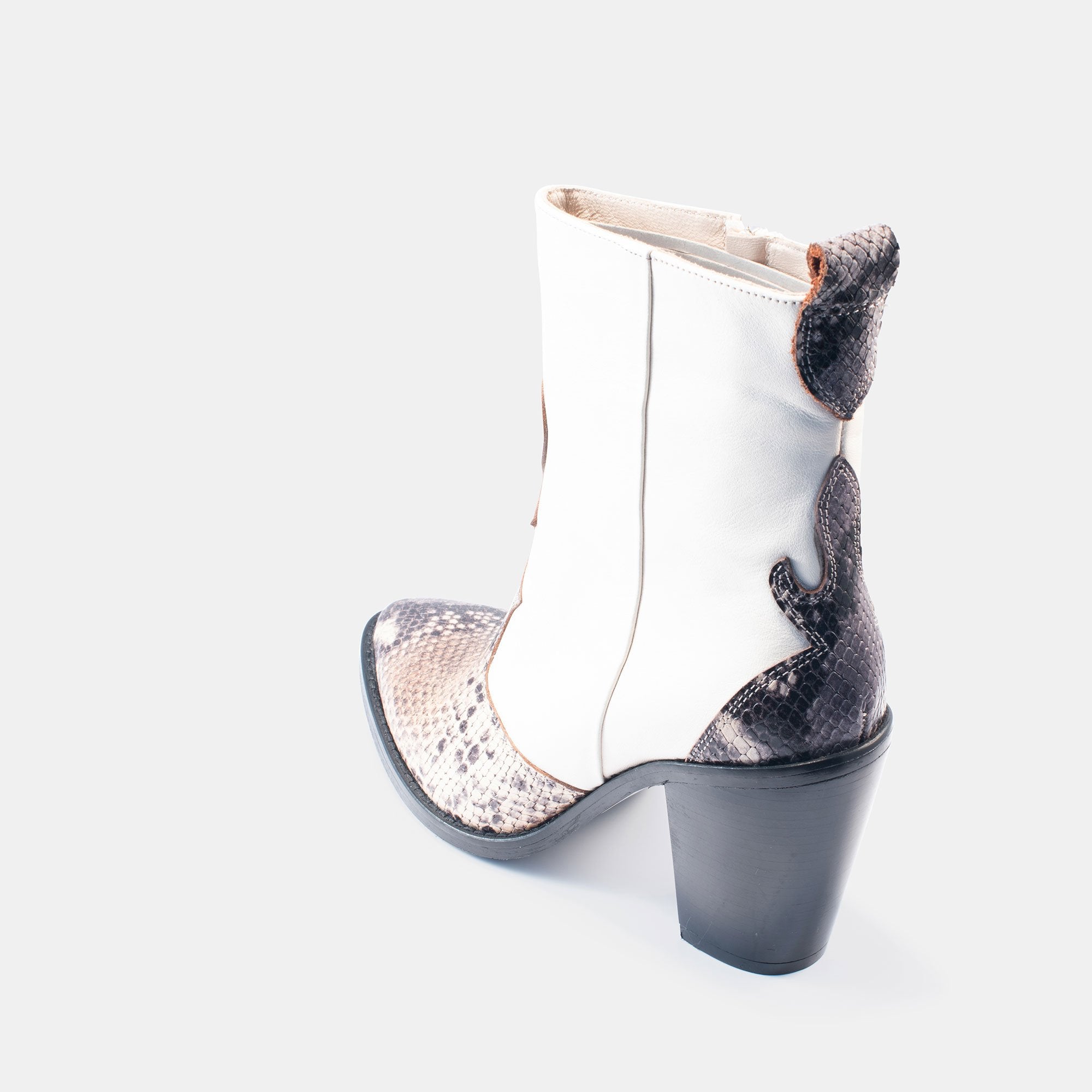 Bethany Snake Boot White